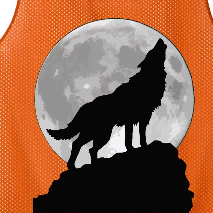 Wolf In Moon Light T Cool Full Dog Pup Howling Mesh Reversible Basketball Jersey Tank