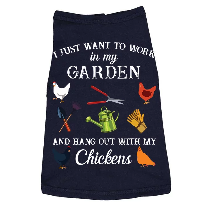 Work In My Garden Hangout With My Chickens Funny Gardening Doggie Tank