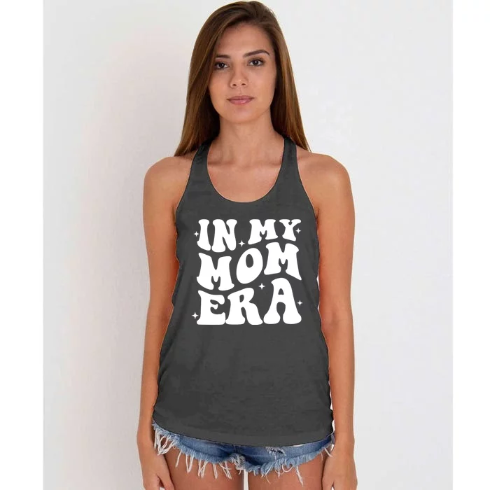 Women In My Mom Era Lover Groovy Retro Mama Mothers Day Women's Knotted Racerback Tank