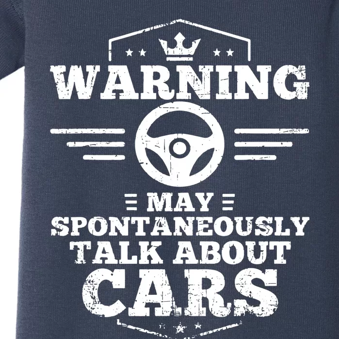 Warning I May Spontaneously Talk Cars Baby Bodysuit