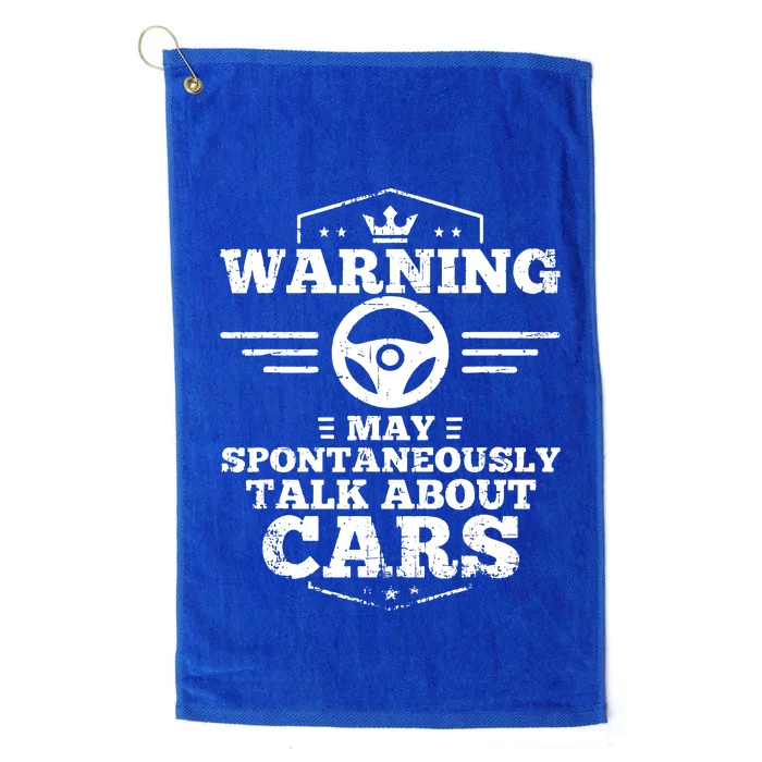 Warning I May Spontaneously Talk Cars Platinum Collection Golf Towel