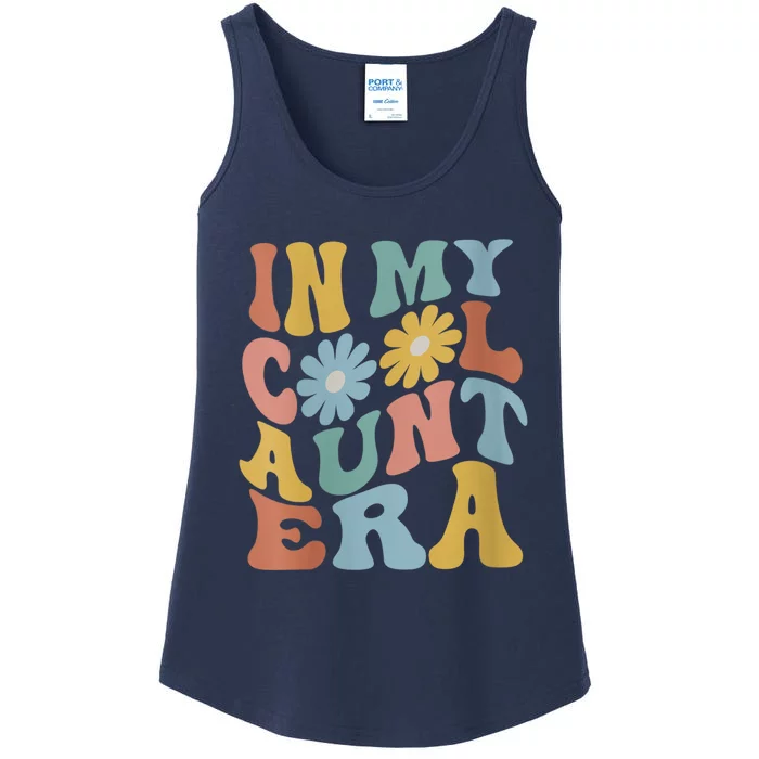 Wo In My Cool Aunt Era Retro Groovy New Aunt Auntie Ladies Essential Tank