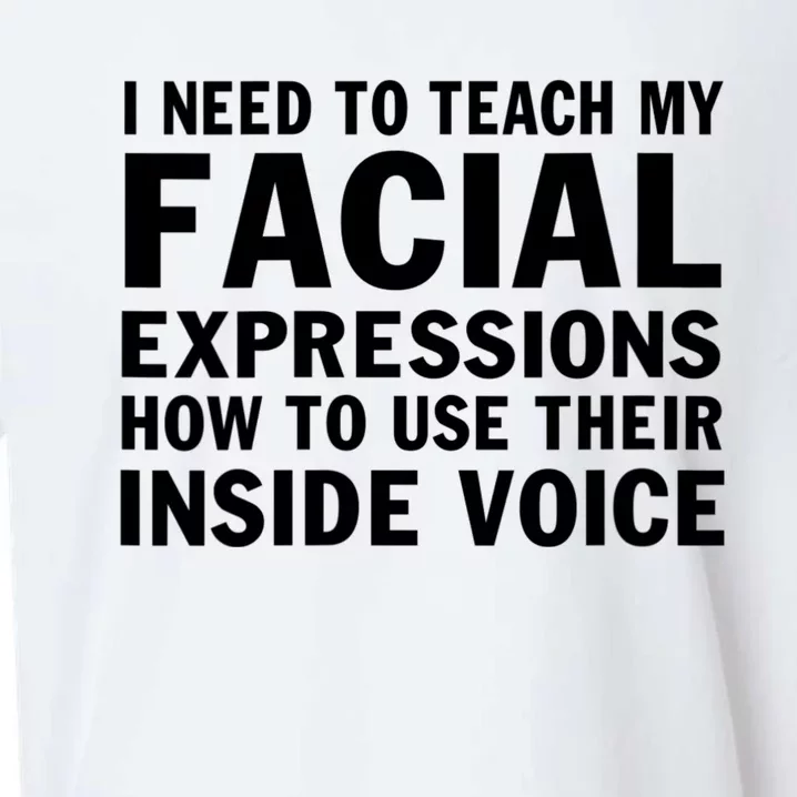 Womens I Need To Teach My Facial Expressions How To Use Their Voice Sueded Cloud Jersey T-Shirt