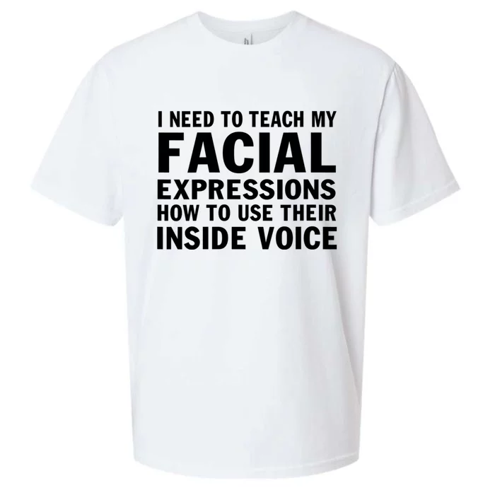 Womens I Need To Teach My Facial Expressions How To Use Their Voice Sueded Cloud Jersey T-Shirt