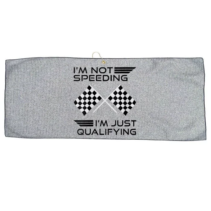 Women I'm Not Speeding I'm Just Qualifying Car Racing Mom Large Microfiber Waffle Golf Towel