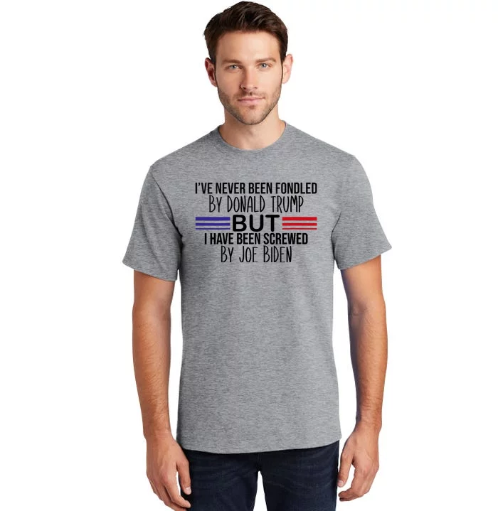 Wo I’ve Never Been Fondled By Donald Trump But Screwed By Biden V-Neck Tall T-Shirt