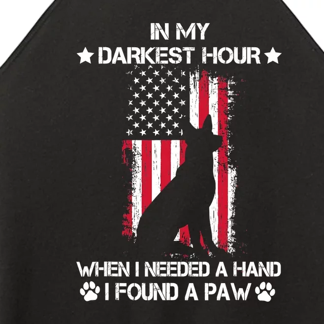 When I Needed A Hand I Found A Paw In My Darkest Hour Women’s Perfect Tri Rocker Tank