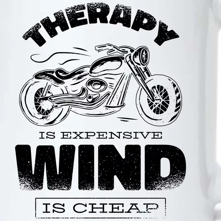 Wind Is Cheap Therapy Is Expensive Motorcycle Black Color Changing Mug