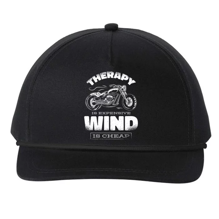 Wind Is Cheap Therapy Is Expensive Motorcycle Snapback Five-Panel Rope Hat