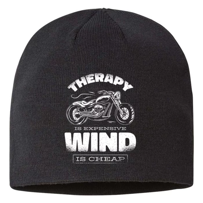 Wind Is Cheap Therapy Is Expensive Motorcycle 8 1/2in Sustainable Knit Beanie