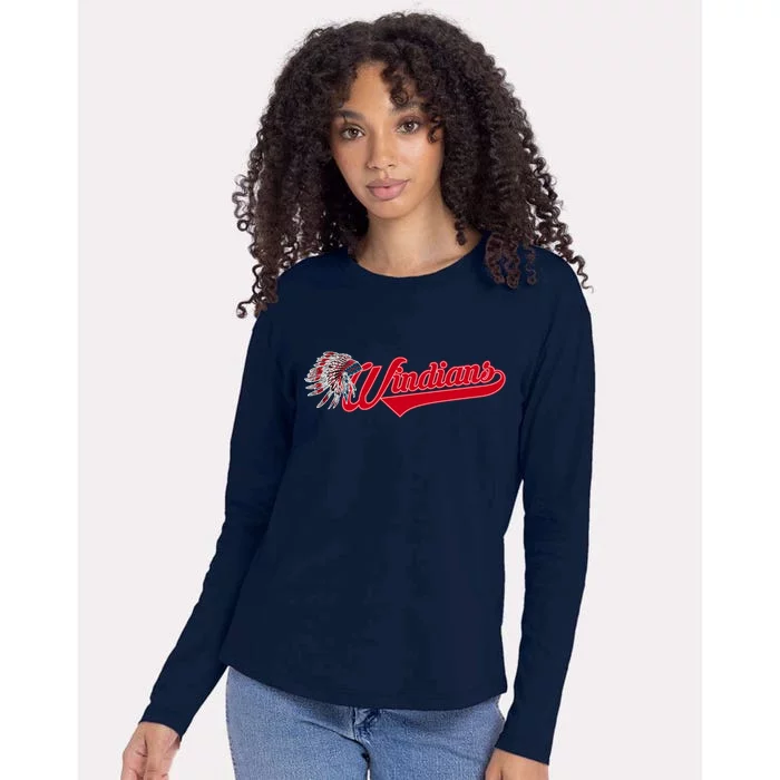 Windians Cleveland 22 Win Streak Baseball Womens Cotton Relaxed Long Sleeve T-Shirt