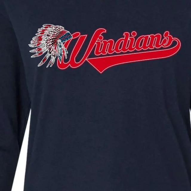 Windians Cleveland 22 Win Streak Baseball Womens Cotton Relaxed Long Sleeve T-Shirt