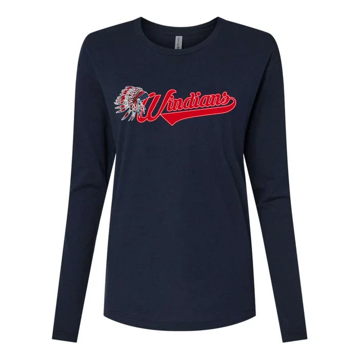 Windians Cleveland 22 Win Streak Baseball Womens Cotton Relaxed Long Sleeve T-Shirt