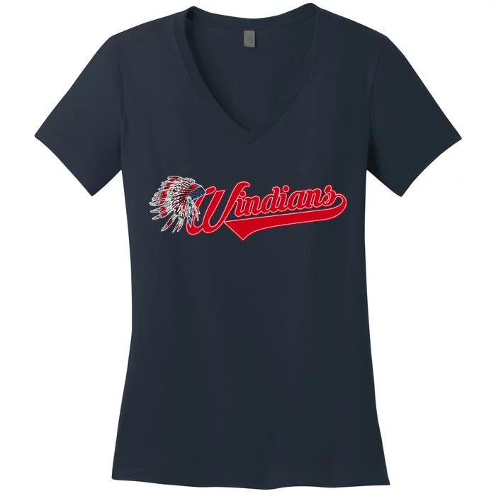 Windians Cleveland 22 Win Streak Baseball Women's V-Neck T-Shirt