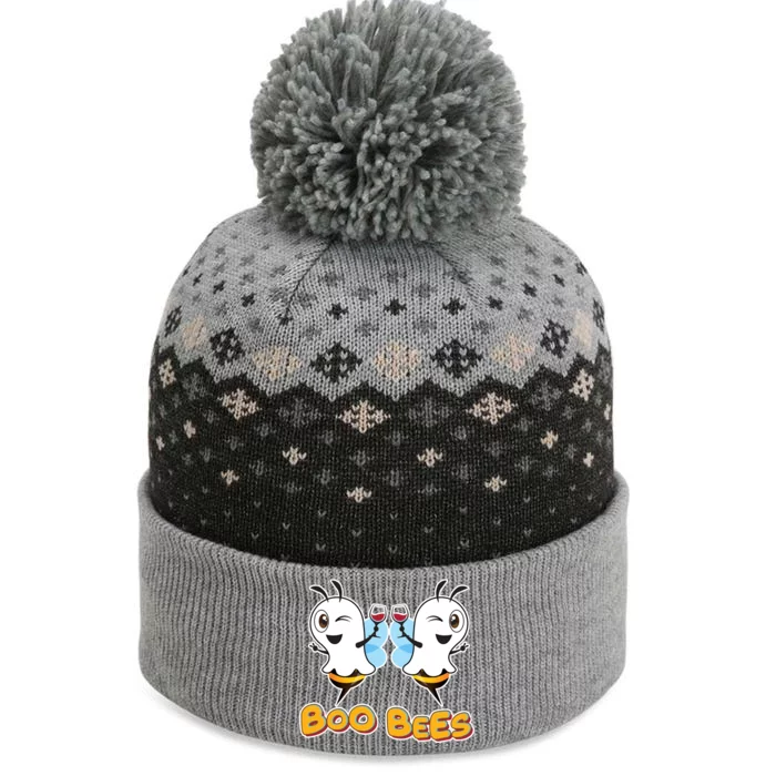 Wine Boo Bees Funny Ghost The Baniff Cuffed Pom Beanie