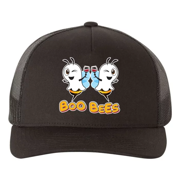 Wine Boo Bees Funny Ghost Yupoong Adult 5-Panel Trucker Hat