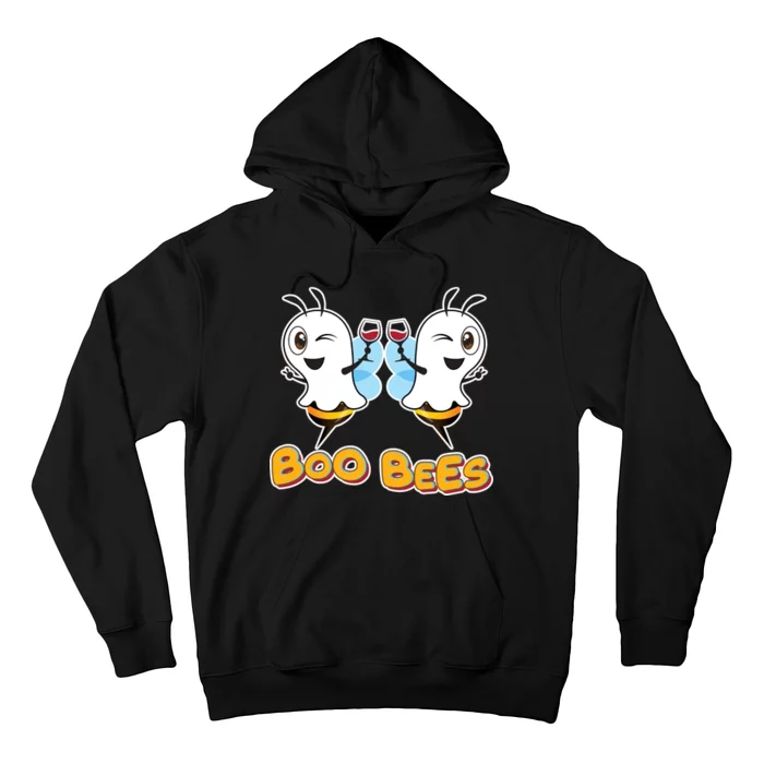 Wine Boo Bees Funny Ghost Hoodie