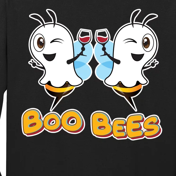 Wine Boo Bees Funny Ghost Tall Long Sleeve T-Shirt