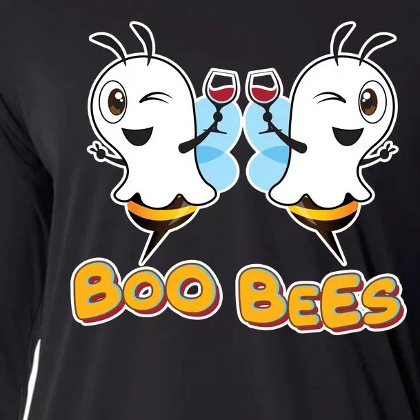 Wine Boo Bees Funny Ghost Cooling Performance Long Sleeve Crew