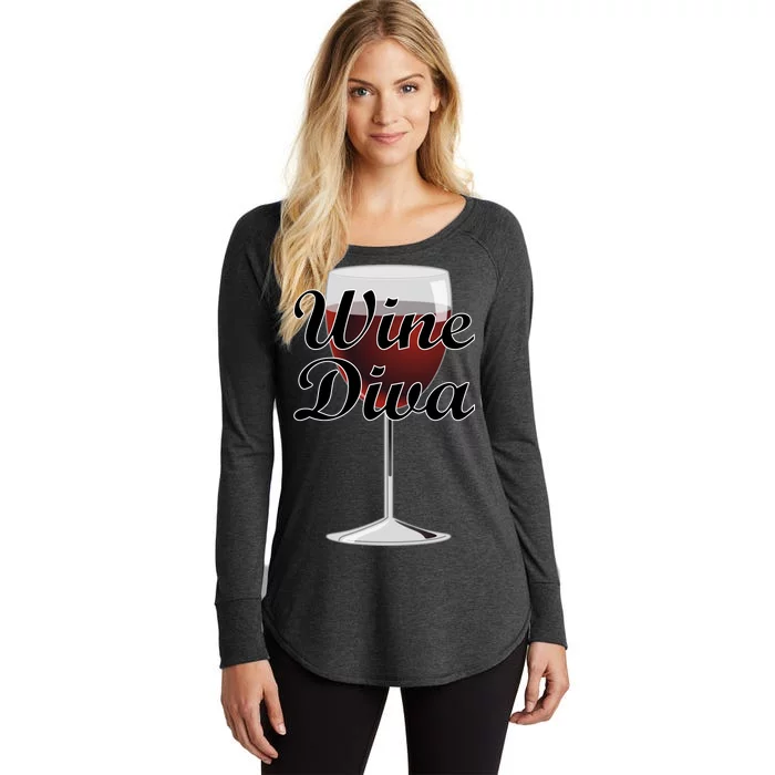 Wine Diva Women's Perfect Tri Tunic Long Sleeve Shirt