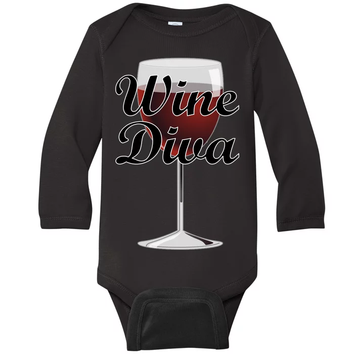 Wine Diva Baby Long Sleeve Bodysuit