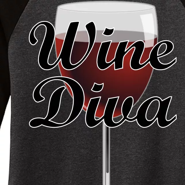 Wine Diva Women's Tri-Blend 3/4-Sleeve Raglan Shirt