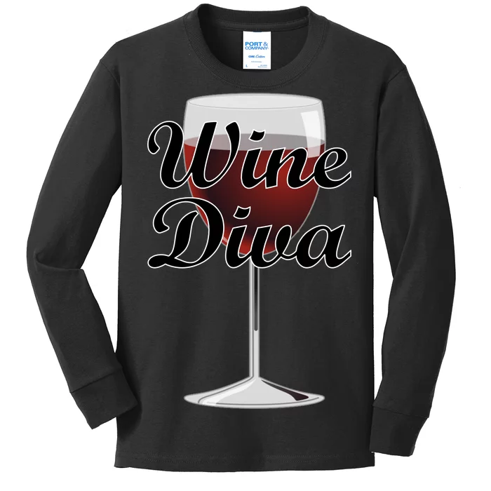 Wine Diva Kids Long Sleeve Shirt