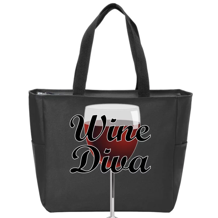 Wine Diva Zip Tote Bag