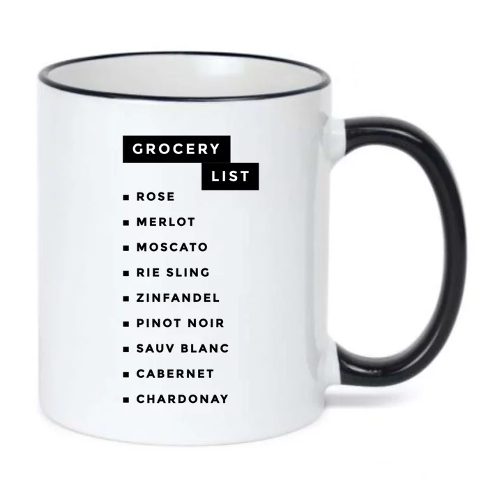 Wine Grocery List Black Color Changing Mug