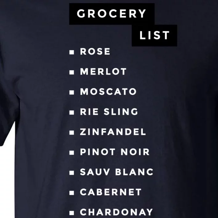 Wine Grocery List Tall T-Shirt