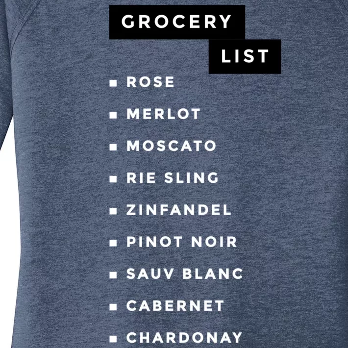 Wine Grocery List Women's Perfect Tri Tunic Long Sleeve Shirt