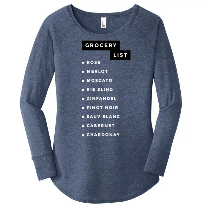 Wine Grocery List Women's Perfect Tri Tunic Long Sleeve Shirt