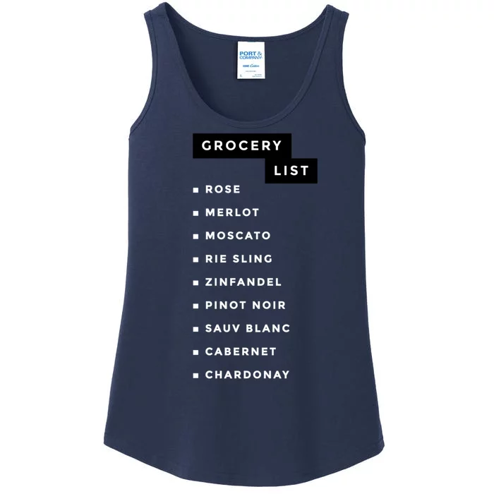 Wine Grocery List Ladies Essential Tank