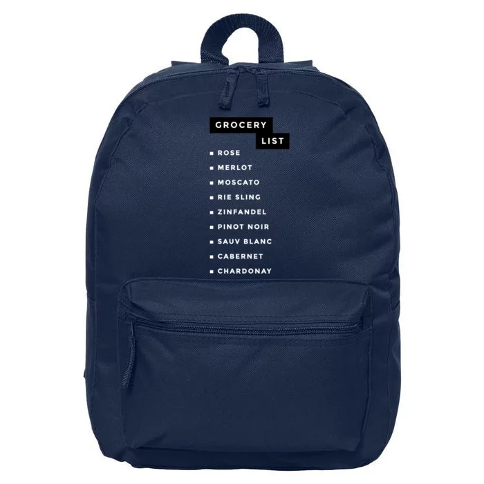 Wine Grocery List 16 in Basic Backpack