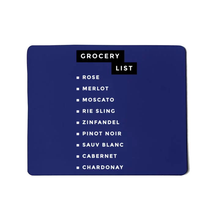 Wine Grocery List Mousepad