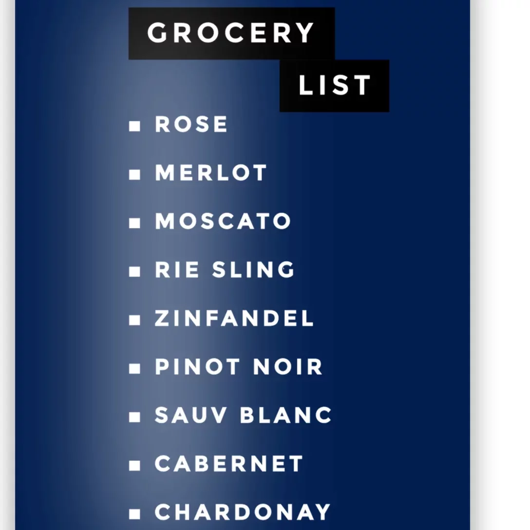 Wine Grocery List Poster