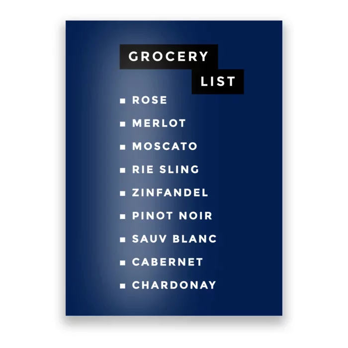 Wine Grocery List Poster