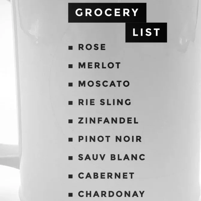 Wine Grocery List Front & Back Beer Stein