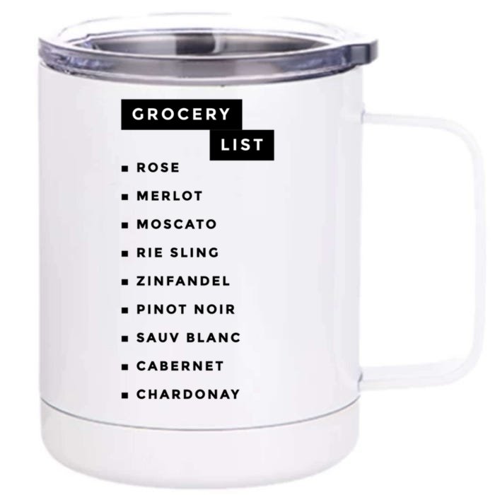 Wine Grocery List Front & Back 12oz Stainless Steel Tumbler Cup