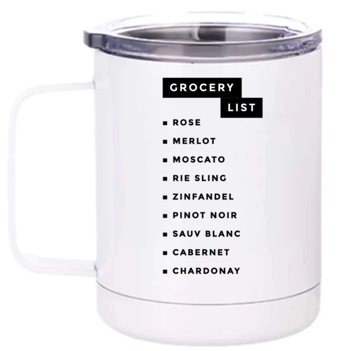 Wine Grocery List Front & Back 12oz Stainless Steel Tumbler Cup