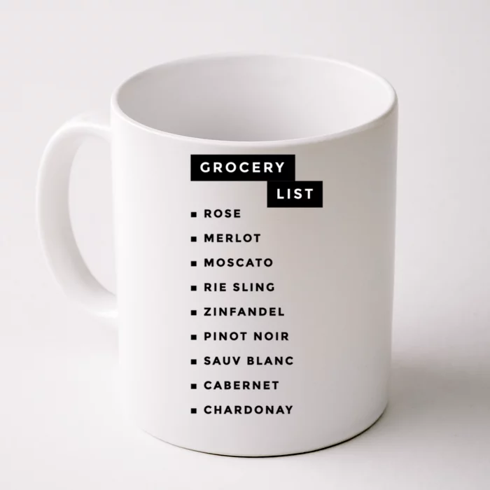 Wine Grocery List Front & Back Coffee Mug