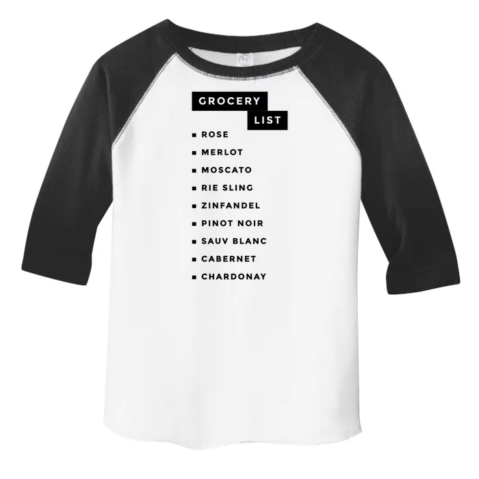 Wine Grocery List Toddler Fine Jersey T-Shirt