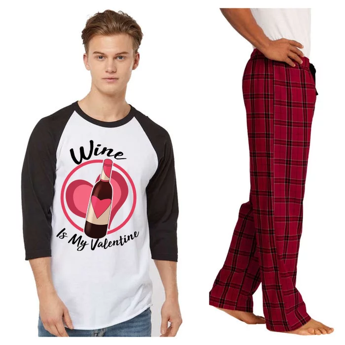 Wine is My Valentine Funny Valentine's Day Raglan Sleeve Pajama Set