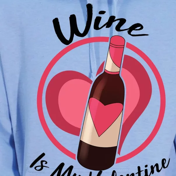 Wine is My Valentine Funny Valentine's Day Unisex Surf Hoodie