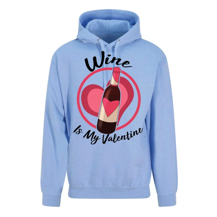 Wine is My Valentine Funny Valentine's Day Unisex Surf Hoodie