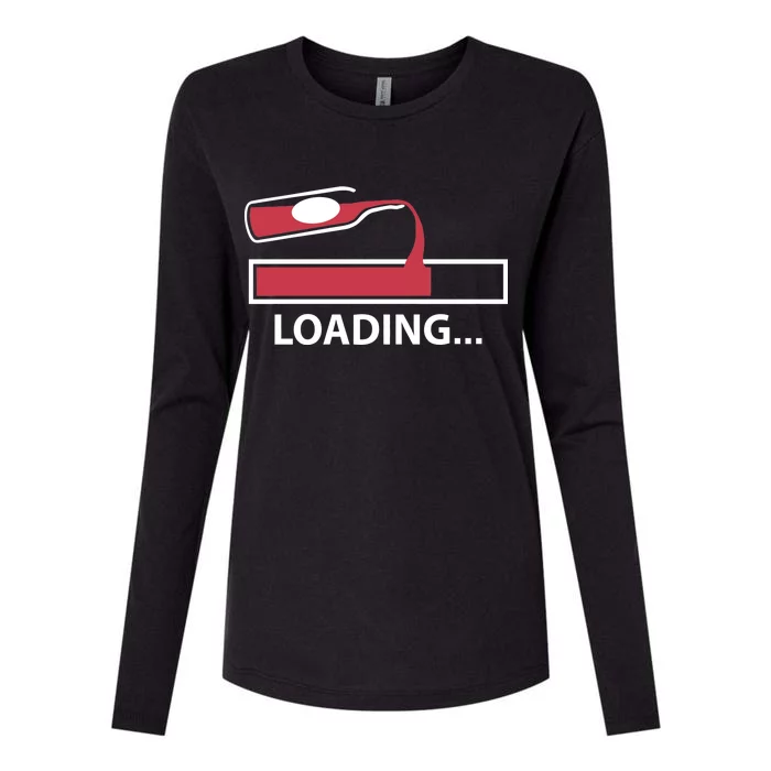 Wine Loading Womens Cotton Relaxed Long Sleeve T-Shirt