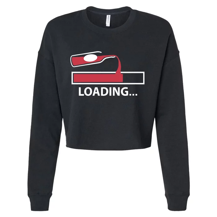 Wine Loading Cropped Pullover Crew