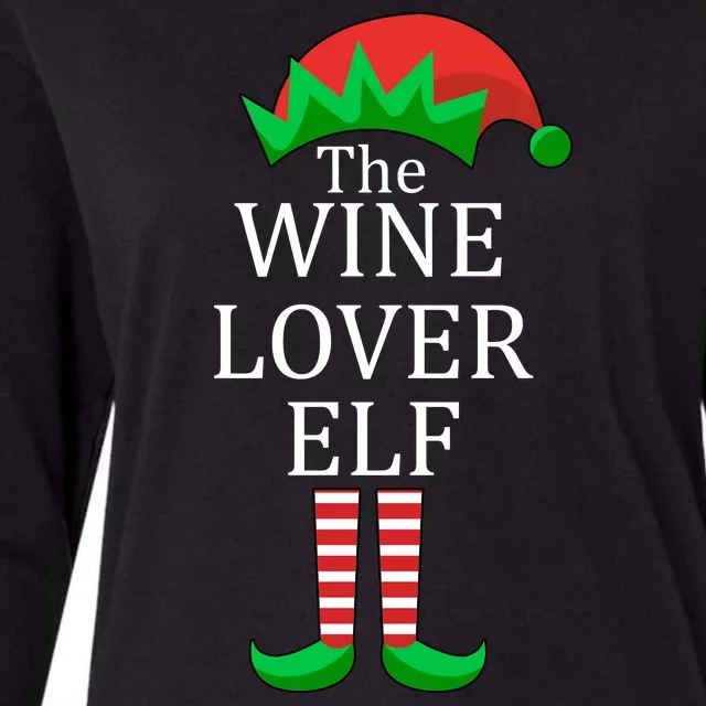 Wine Lover Elf Family Matching Christmas Womens Cotton Relaxed Long Sleeve T-Shirt