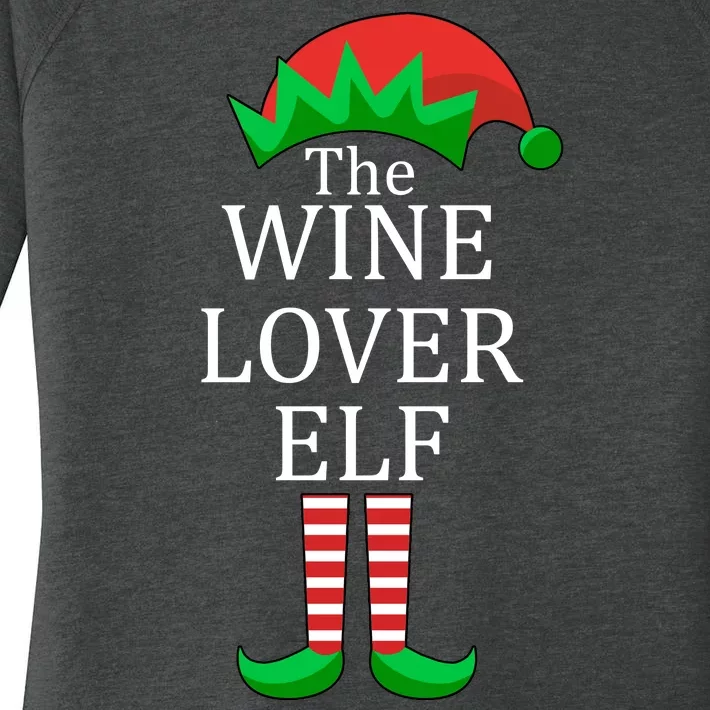 Wine Lover Elf Family Matching Christmas Women's Perfect Tri Tunic Long Sleeve Shirt