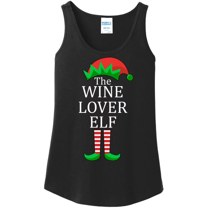 Wine Lover Elf Family Matching Christmas Ladies Essential Tank